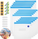 BLITZHOME Vacuum Sealer Bags for Food 3 Sizes, 29 Pack Kit with 15Pcs Reusable Sous Vide Bags, 5 Air Valves, 5 Sealing Clips, 4 Clips for Sous Vide Cooking/Food Storage, BPA Free…
