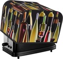 4 Slice Toaster Covers Bread Machine Cover Quilted Dustproof Fingerprint Protectors Small Washable Appliance Cover Cocktail Glasses And Wine Bottles Bread Maker Dust Protection Universal Size