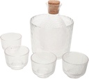 Unomor 6pcs Japanese Style Sake Pot Set Glass Carafe Tea Cups Sake Pourer for Celebrations
