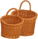 Unomor 2pcs Wall Hanging Storage Basket Medium Large Woven Baskets for Kitchen Organization for Fruits Vegetables and Flowers Sturdy Construction Easy Maintenance