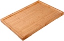 DECHOUS Natural Bamboo Tea Serving Tray Rectangular Tea Set Holder Simple Design for Sake Cups and Teacups