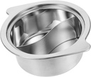 Stainless Steel Hot Pot with Divider Deep Nonstick Saucepan for Cooking Soups and Stews Electric Induction Compatible Cookware for Family Gatherings