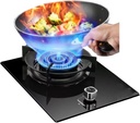 Gas Stove with 1 Burner,5.2KW Kitchen Counter Top Stove,Tempered Glass Cast Iron Pot Rack,with Flameout Protection,for Home Kitchen(NG)