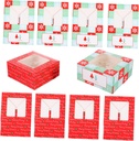 10Pcs Christmas Cake Packaging Boxes Cake Holders with Festive Design for Cupcakes Cookies and Treats Portable Container for Parties and Celebrations