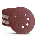 52 Pack 5 Inch 8-Hole Hook and Loop Sanding Discs Sandpaper Red Round 60 80 120 220 320 Mixed Grits Sandpaper for Random Orbital Sander