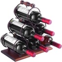 Rustic Tabletop Wine Racks l Holds 6 Bottles l Wooden Wine Holder Display Shelves for Cabinet Bar Wine Cellar Home Decor