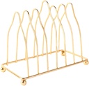 Decorative Iron Plate Holder Kitchen Rack with Drainage Stable Stand for Household Plate and Cutlery Organization Stylish Gold Storage for Countertop and Cabinet Use