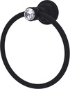 Allied Brass CC-16 Carolina Crystal Collection Towel Ring, Matte Black