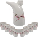Kichvoe 1set Ceramic Traditional Rice Wine Pot with Sake Cups Elegant Kettle for Sake and Spirits for Weddings and Gatherings Easy to Clean and Maintain