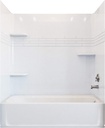 Mustee 680WHT TOPAZ 60-in x 30-in Premium Fiberglass Bathtub Wall, White