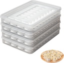 4PCS Food Storage Container, Stackable Dumpling Storage Box Airtight Cookie Storage Containers Transparent Food Containers with Lid for Kitchen and Fridge