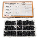 Modified Truss Head Phillips Screws Set - 415 Black Wood Screws Assortment Kit M3/M3.5/M4/M5 Multi-Size Kit for Furniture Assembly, Carpentry, Woodworking and DIY Projects