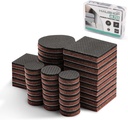 HAUSHOF 46-Piece Felt Furniture Pads, No Slip Furniture Pads Floor Protectors for Hardwood & Laminate Floors, Includes 2''(20pcs), 1.5''(5pcs), 1''(21pcs), Self-Adhesive, Anti-Scratch, Brown