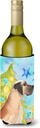 Caroline's Treasures BB9419LITERK Fawn Natural Great Dane Christmas Wine Bottle Hugger Bottle Cooler Sleeve Hugger Machine Washable Collapsible Insulator Beverage Insulated Holder