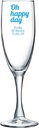 Personalized Color Printed Champagne Flute - Oh Happy Day - Blue - 12 pack