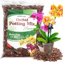Orchid Potting Mix,Premium Orchid Bark Potting Mixture of Pine Bark,Perlite & Coco Peat Enhanced Drainage and Ventilation,Ideal for Repotting and Growing Indoor Plants Dendrobiums,Phalaenopsis,1QT