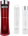 Portable Sparkling Water Maker, Stainless Steel Soda Machine for Coffee Shop and Home Use, One Button Operation, Detachable Water Box, Red