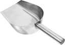 OUNONA Stainless Steel Multi-Use Scoop Flour Ice Cereal Shovel Ergonomic Handle for Kitchen and Party Use 10-inch Utility Shovel