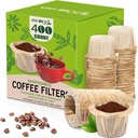 VIVI SKY Disposable K Cup Coffee Filters,400 Count Coffee Filter Paper Filters for Keurg Brewers Single Serve 1.0 and 2.0, Use with Reusable K Cup Coffee Pods (400, Unbleached)