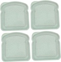 Luxshiny 4pcs Portable Sandwich Bread Storage Box with Lid Toast Shaped Lunch Containers for Work Travel Picnic and Fitness Lightweight and Spacious Fruit Dessert Snack Keeper in Light
