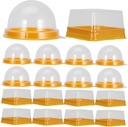 100pcs Egg Yolk Puff Boxes with Transparent Covers Multipurpose Dessert Trays for and Cupcakes Lightweight Food Containers with Sealing Effect for Baking and Packing