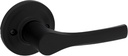 Kwikset Henley Dummy Door Handle, Single Sided Lever for Closets, French Double Doors, and Pantry, Matte Black Non-Turning Reversible Interior Push/Pull Lever, with Microban Protection (Pack of 10)
