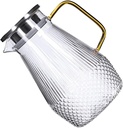 DOITOOL Large Iced Tea Pitcher 1500ml Glass Juice Pitcher Diamond Pattern Cold Water Jug for Party and Home