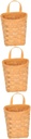 3pcs Wall Hanging Woven Basket for Home Storage Multi-functional Flower and Kitchen Organizer Decorative Hanging Basket for Fruits Vegetables and Utensils Honey