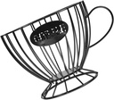 Hemoton Coffee Storage Basket Versatile Organizer for Home Iron Display Rack for Coffee Capsules Fruits Snacks Elegant Design for Kitchen Counter