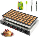Mini Pancakes Maker Machine,50PCS Mini Dutch Pancake Maker, Adjustable Heat Multi-Use Poffertjes Pan,Commercial Electric Nonstick Waffle Maker Machine, Simple & Easy Baker for Home and Restaurants