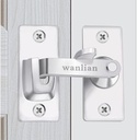 WANLIAN Door Lock Buckle Security Door Lock Bolt,Stainless Steel Gate Latch for Wooden Fences or Metal Gates Safety Sliding Door Latch Hardware Catch (Silver)