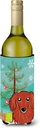 Caroline's Treasures BB1586LITERK Christmas Tree and Longhair Red Dachshund Wine Bottle Hugger Bottle Cooler Sleeve Hugger Machine Washable Collapsible Insulator Beverage Insulated Holder