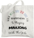 Mahjong Themed Canvas Tote Bags for Women Lovers Players Mom Gifts, Reusable Grocery Shopping Bags