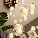 Modern Chandeliers Crystal Ball Led Raindrop Multi Pendant Lights Ceiling Lamp for Stairs Living Room Hotel Hallway Foyer Entryway