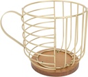 Cup shaped coffee pod, coffee capsule storage basket, easy to access and clean, large capacity and fashion, for in counter, kitchen, living room (Iron + logs)
