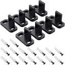 Hotop 8 Pieces Barn Door Floor Guide Sliding Door Bottom Guide Floor Mount Sliding Closet Hardware Plastic Simple Wall Mounted Bottom Track for Doors Including Bypass and Pocket with Screws(Black)