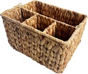 Unomor Straw Storage Basket Desktop Organizer Kitchen Baskets Compact Cutlery Holder Tabletop Utensil Organizer