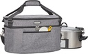HOMEST Slow Cooker Bag for Crock-Pot 6-8 Quart, Insulated Travel Carrier with Easy to Clean Lining, Carry Case with Top Zip Compartment and Accessory Pocket