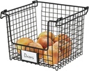 iDesign Classico Storage Basket with Handles for Pantry, Kitchen, Bathroom, Countertop, and Desk Organization, Stackable-Medium