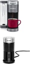 Keurig K-Supreme Coffee Maker, Single Serve K-Cup Pod Coffee Brewer, 66 Oz Dual-Position Reservoir & Customizable Settings, Gray + Standalone Frother Works Non-Dairy Milk, Hot & Cold Frothing, Black