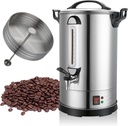 Commercial Coffee Maker 100 Cup Coffee Urn Hot Beverage Dispenser 4 Gallon 16L Large Coffee Urn Dual Layers 304 Stainless Steel 1300W Fast Brew Percolator For Business, Catering, Church