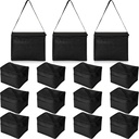 Nuogo 15 Pack Insulated Lunch Bags Bulk, Reusable Cooler Boxes, Leakproof Lunch Boxes Set, Waterproof Thermal Coolers, Insulated Beverage Bag for Women Men Work Picnic Beach(Black)