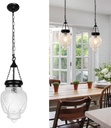 Vintage Pendant Lights Kitchen Island, Black Bathroom Pendant Light With 8in Glass Shade, Kitchen Pendant Lighting Over Sink, Farmhouse Kitchen Light For Closet Pantry Entryway, Height Adjustable