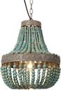 Newrays Wood Bead Chandelier Pendant Lights Gray Blue Finishing Retro Vintage Antique Rustic Kitchen Ceiling Lamp Light Fixtures