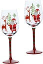 2pcs Santa Elk Christmas Goblets Festive Wine Glasses for Holiday Celebrations Stemware for Wine and Beverages Party Favors for Christmas Events