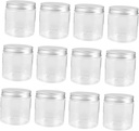 PRETYZOOM 12pcs Plastic Storage Jars Food Containers Lids for Dry Food Home Storage