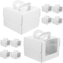 Garneck 10pcs Clear Cupcake Packing Boxes with Window Handheld Cake Box for Weddings and Birthday Parties Easy to Assemble Cake Packaging Sturdy Cardboard for Desserts and Treats