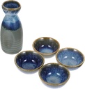 1Set Japanese Style Ceramic Sake Includes Sake Pot and Assorted Color Cups for Sake Spirits and Water for Home Restaurants and Tea Houses