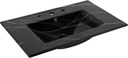 JONATHAN Y SNK1002D Ancillary 3-Hole 30 in. W x 18.25 in. D Classic Contemporary Rectangular Ceramic Single Sink Basin Vanity Top, Black Marble Effect