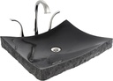 Eden Bath Black Granite Large Zen Vessel Sink – Polished Stone Basin with Chiseled Exterior